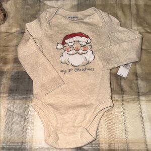 Old Navy Cream Santa Baby Bodysuit